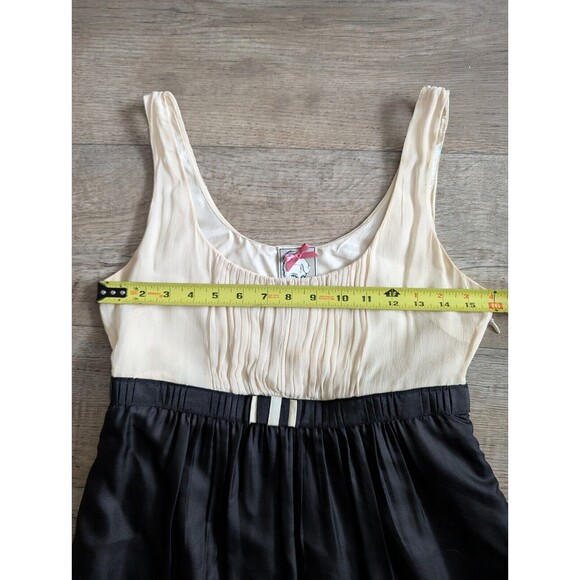 ANTHROPOLOGIE YOANA BARASCHI Theatre Royal Dress Silk Black & Cream Size 4 - Picture 6 of 7